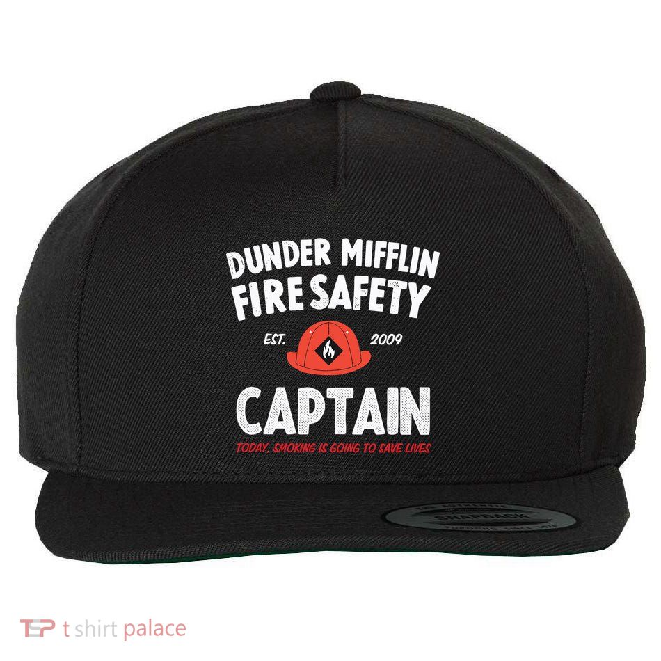 Dunder Mifflin Fire Safety Captain Est.2009 Today Smoking Is Going To Save Lives Wool Snapback Cap