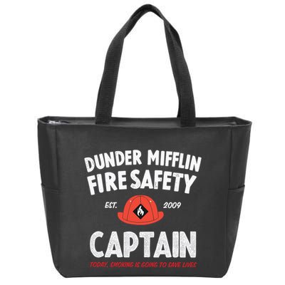 Dunder Mifflin Fire Safety Captain Est.2009 Today Smoking Is Going To Save Lives Zip Tote Bag
