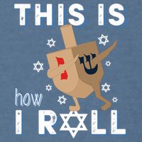 Dreidel Menorah Funny Hanukkah Gift This Is How I Roll Garment-Dyed Sweatshirt