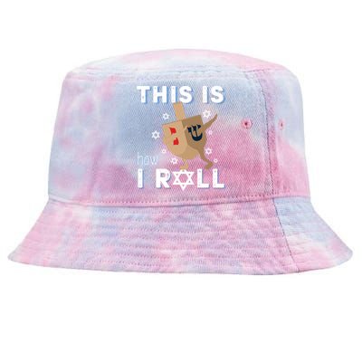 Dreidel Menorah Funny Hanukkah Gift This Is How I Roll Tie-Dyed Bucket Hat