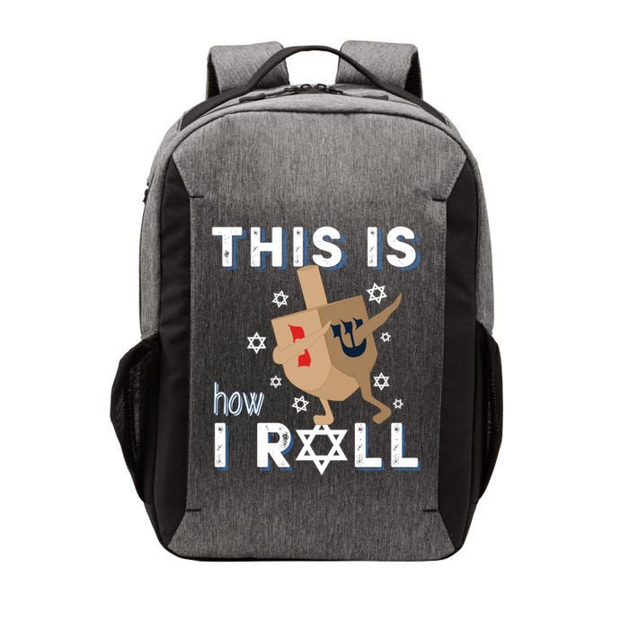 Dreidel Menorah Funny Hanukkah Gift This Is How I Roll Vector Backpack