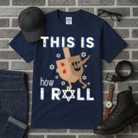 Dreidel Menorah Funny Hanukkah Gift This Is How I Roll Tall T-Shirt