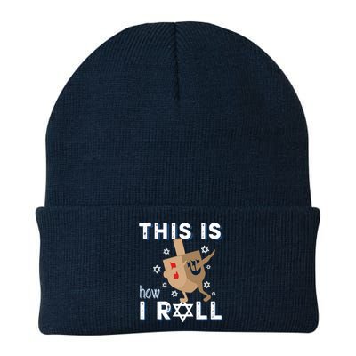 Dreidel Menorah Funny Hanukkah Gift This Is How I Roll Knit Cap Winter Beanie