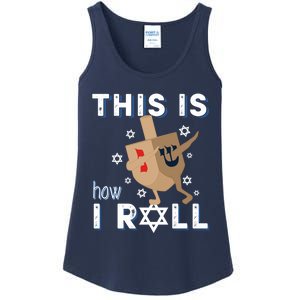 Dreidel Menorah Funny Hanukkah Gift This Is How I Roll Ladies Essential Tank