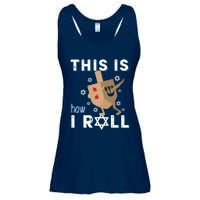 Dreidel Menorah Funny Hanukkah Gift This Is How I Roll Ladies Essential Flowy Tank