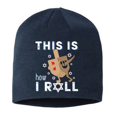 Dreidel Menorah Funny Hanukkah Gift This Is How I Roll Sustainable Beanie