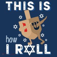 Dreidel Menorah Funny Hanukkah Gift This Is How I Roll Pom Pom 12in Knit Beanie