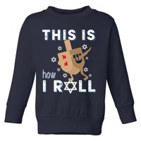 Dreidel Menorah Funny Hanukkah Gift This Is How I Roll Toddler Sweatshirt
