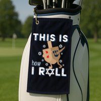 Dreidel Menorah Funny Hanukkah Gift This Is How I Roll Golf Towel