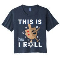 Dreidel Menorah Funny Hanukkah Gift This Is How I Roll Crop Top