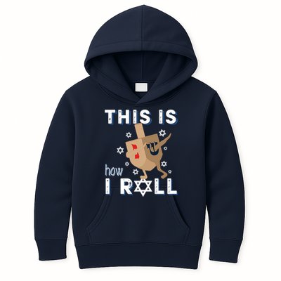 Dreidel Menorah Funny Hanukkah Gift This Is How I Roll Kids Hoodie