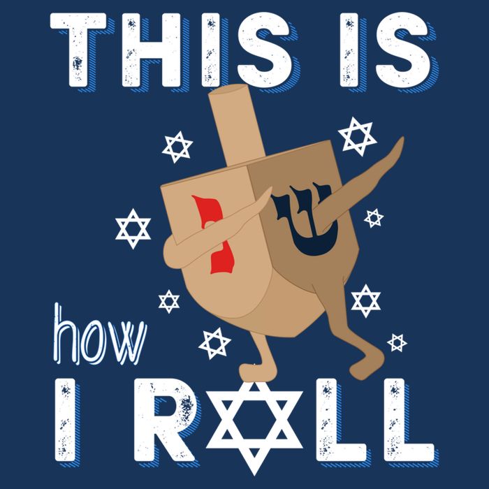 Dreidel Menorah Funny Hanukkah Gift This Is How I Roll Kids T-Shirt