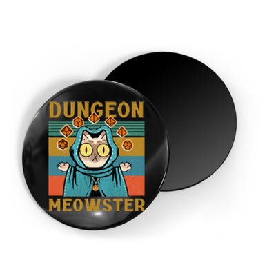 Dungeon Meowster Funny Nerdy Gamer Cat Vintage Game Magnet