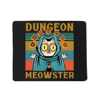 Dungeon Meowster Funny Nerdy Gamer Cat Vintage Game Mousepad