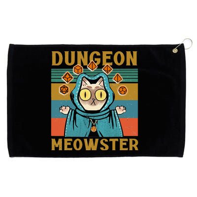 Dungeon Meowster Funny Nerdy Gamer Cat Vintage Game Grommeted Golf Towel