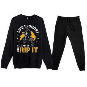 Dirtbike Motocross Forget Everything And Ride Mx Premium Crewneck Sweatsuit Set