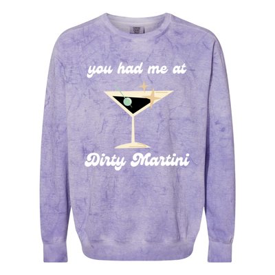 Dirty Martini Funny Cocktail Gin And Olives Bartender Gift Colorblast Crewneck Sweatshirt