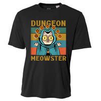 Dungeon Meowster Funny Nerdy Gamer Cat Vintage Game Cooling Performance Crew T-Shirt