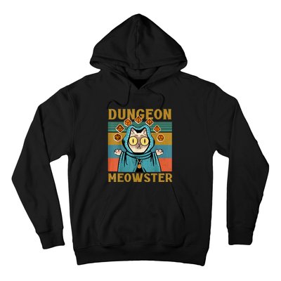 Dungeon Meowster Funny Nerdy Gamer Cat Vintage Game Hoodie