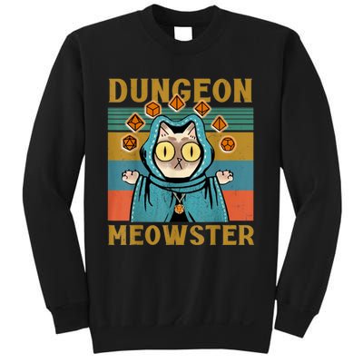 Dungeon Meowster Funny Nerdy Gamer Cat Vintage Game Sweatshirt