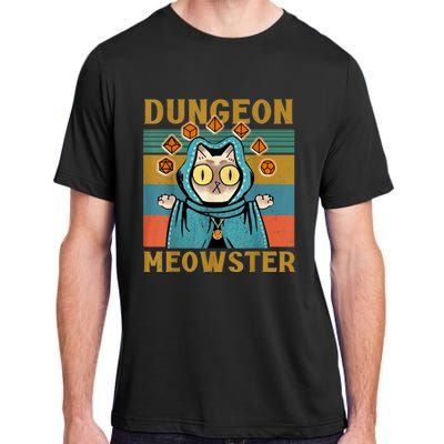 Dungeon Meowster Funny Nerdy Gamer Cat Vintage Game Adult ChromaSoft Performance T-Shirt