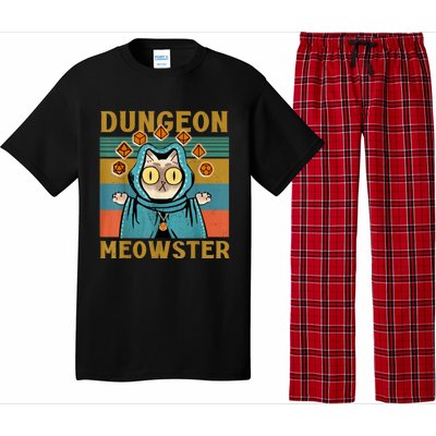 Dungeon Meowster Funny Nerdy Gamer Cat Vintage Game Pajama Set