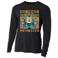 Dungeon Meowster Funny Nerdy Gamer Cat Vintage Game Cooling Performance Long Sleeve Crew