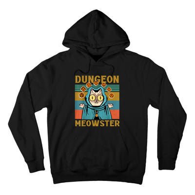 Dungeon Meowster Funny Nerdy Gamer Cat Vintage Game Tall Hoodie