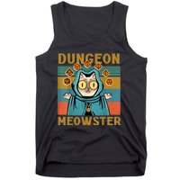 Dungeon Meowster Funny Nerdy Gamer Cat Vintage Game Tank Top