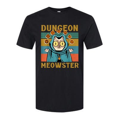 Dungeon Meowster Funny Nerdy Gamer Cat Vintage Game Softstyle CVC T-Shirt