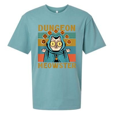 Dungeon Meowster Funny Nerdy Gamer Cat Vintage Game Sueded Cloud Jersey T-Shirt