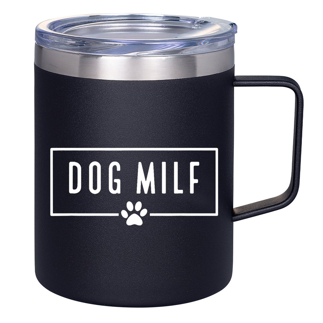 DOG MILF Funny Dog Mom 12oz Stainless Steel Coffee Mug