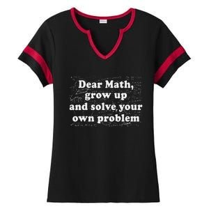 Dear Math Funny Back To School Math Teacher Student Ladies Halftime Notch Neck Tee