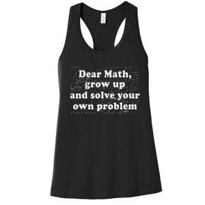 Dear Math Funny Back To School Math Teacher Student Women's Racerback Tank