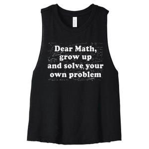 Dear Math Funny Back To School Math Teacher Student Women's Racerback Cropped Tank