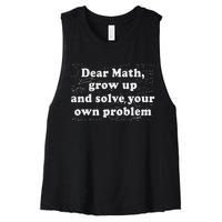 Dear Math Funny Back To School Math Teacher Student Women's Racerback Cropped Tank