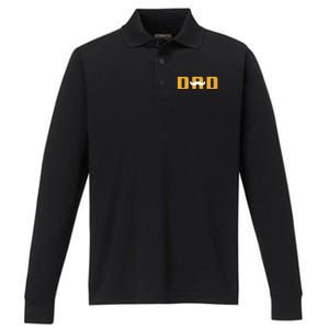 Dad Mustache Fathers Day Performance Long Sleeve Polo