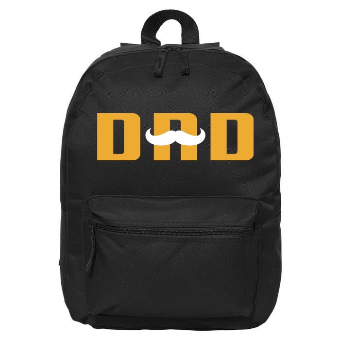 Dad Mustache Fathers Day 16 in Basic Backpack
