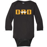 Dad Mustache Fathers Day Baby Long Sleeve Bodysuit