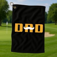 Dad Mustache Fathers Day Golf Towel