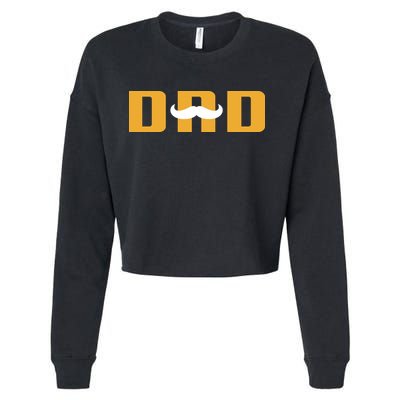 Dad Mustache Fathers Day Cropped Pullover Crew