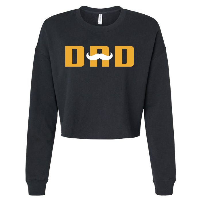 Dad Mustache Fathers Day Cropped Pullover Crew
