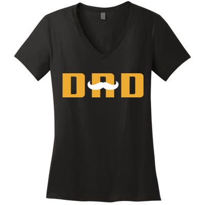 Dad Mustache Fathers Day Women's V-Neck T-Shirt