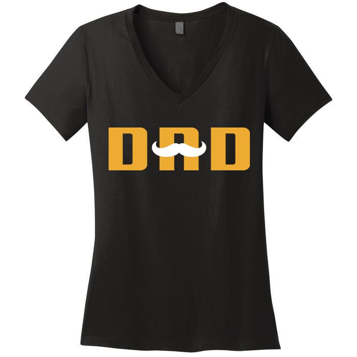 Dad Mustache Fathers Day Women's V-Neck T-Shirt