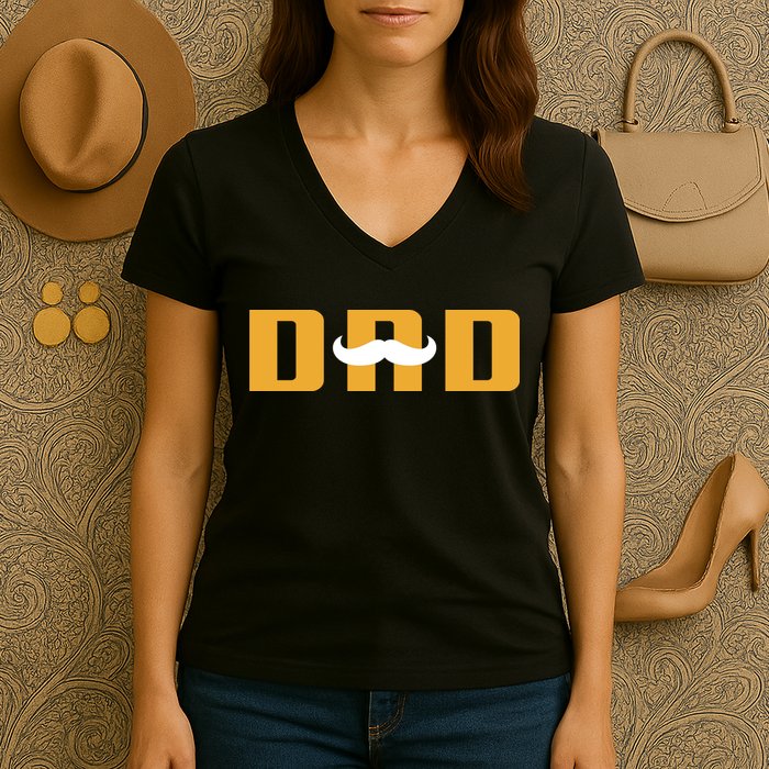 Dad Mustache Fathers Day Women's V-Neck T-Shirt