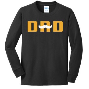 Dad Mustache Fathers Day Kids Long Sleeve Shirt