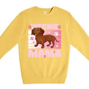 Dachshund Mom Funny Weenie Mama Dog Lover Premium Crewneck Sweatshirt