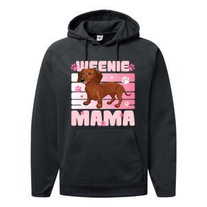 Dachshund Mom Funny Weenie Mama Dog Lover Performance Fleece Hoodie