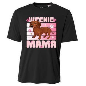 Dachshund Mom Funny Weenie Mama Dog Lover Cooling Performance Crew T-Shirt