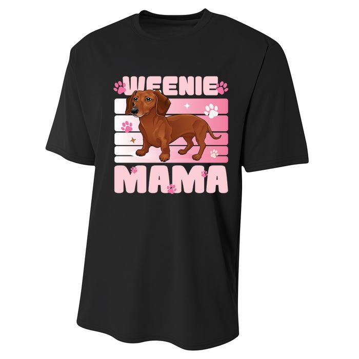 Dachshund Mom Funny Weenie Mama Dog Lover Performance Sprint T-Shirt